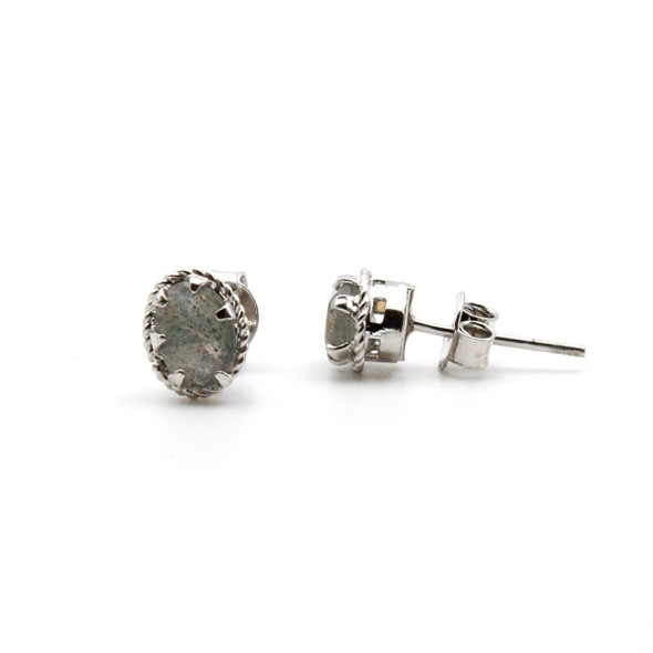 6 Prong Oval Gemstone Studs