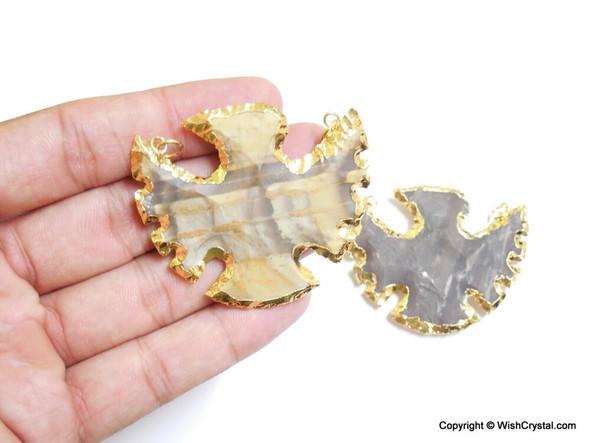 Gold Plated Arrowhead Pendant - Eagle
