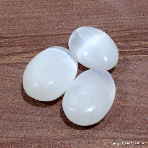Selenite Palm worry stones