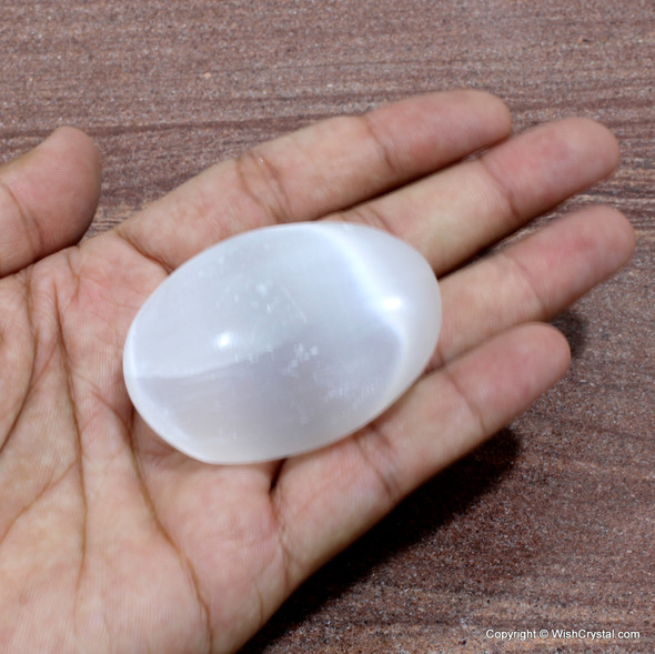 Selenite Palm Worry Stone