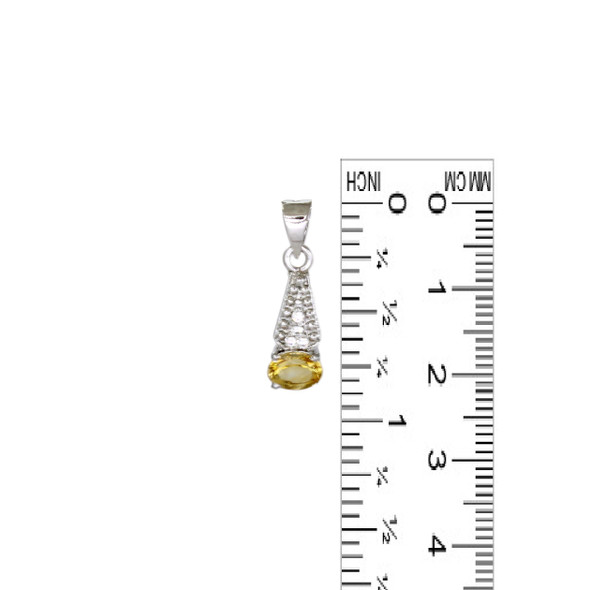 Elongated Sterling silver gemstone pendant