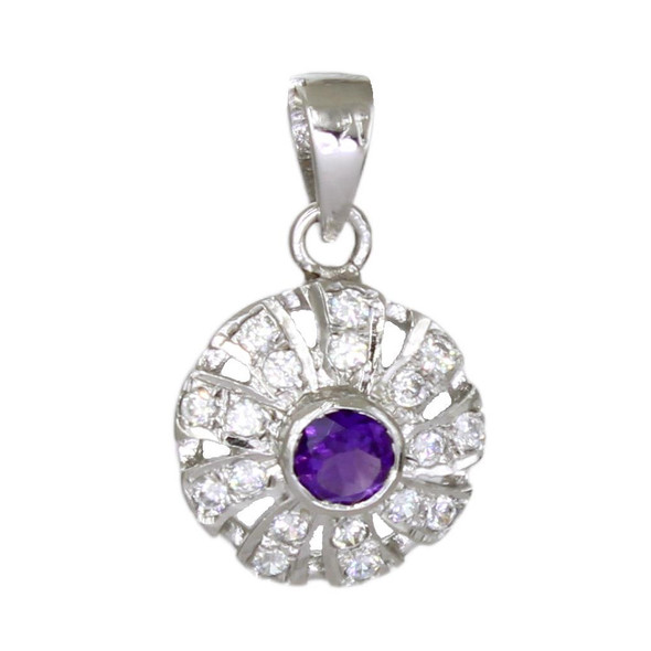 Shimmering Flower sterling silver pendant