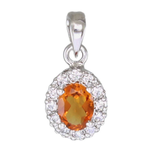 Brandy Citrine Pave setting gemstone pendant