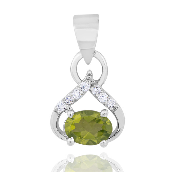 Gemstone cross love shimmering pendant