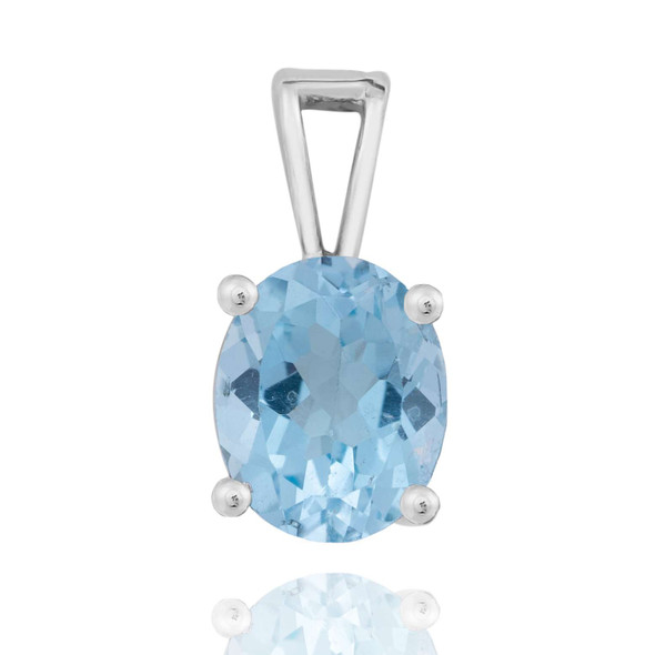Elegant Sterling Silver Gemstone Pendant 10 X 8 mm Elegant Sterling Silver Gemstone Pendant 10 X 8 mm