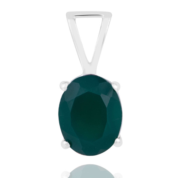 Elegant Sterling Silver Gemstone Pendant 9 X 7 mm Elegant Sterling Silver Gemstone Pendant 9 X 7 mm