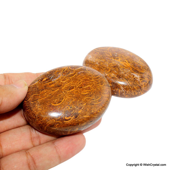Calligraphy stone Palm Worry stone - Oval shape Calligraphy stone Palm Worry stone - Oval shape