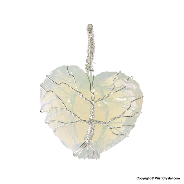 Opalite heart shape wire wrap pendant - Tree of life design Opalite heart shape wire wrap pendant - Tree of life design