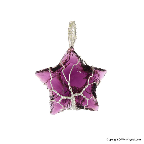 Halo Amethyst Star shape wire wrap pendant - Tree of life design Halo Amethyst Star shape wire wrap pendant - Tree of life design