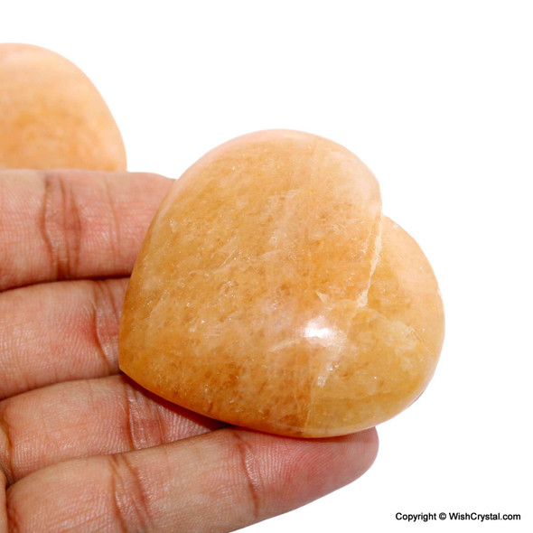 Yellow Aventurine Heart shape worry stone - 2 inch