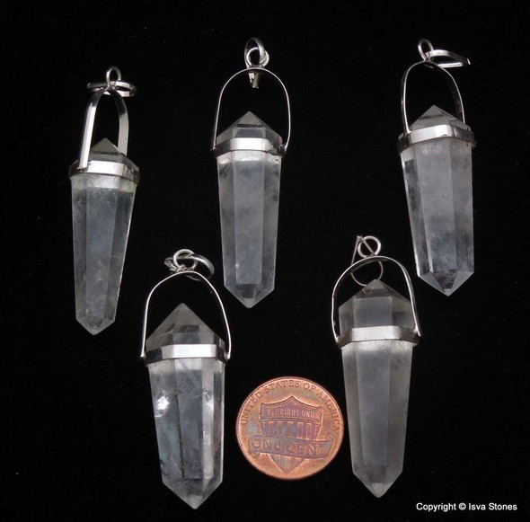 Natural Crystal Quartz Double Pointed pendant Natural Crystal Quartz Double Pointed pendant
