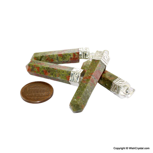 Unakite Crystal Point Pendant