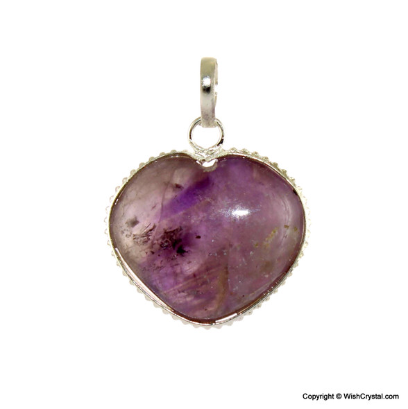 Amethyst Petite Puffy Heart Pendant