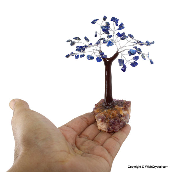Lapis Lazuli Tree with natural cluster base - 5 inch