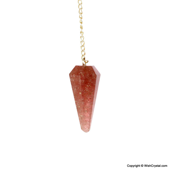 Strawberry Quartz Diamond shape pendulum
