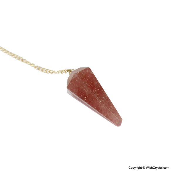Strawberry Quartz Diamond shape pendulum