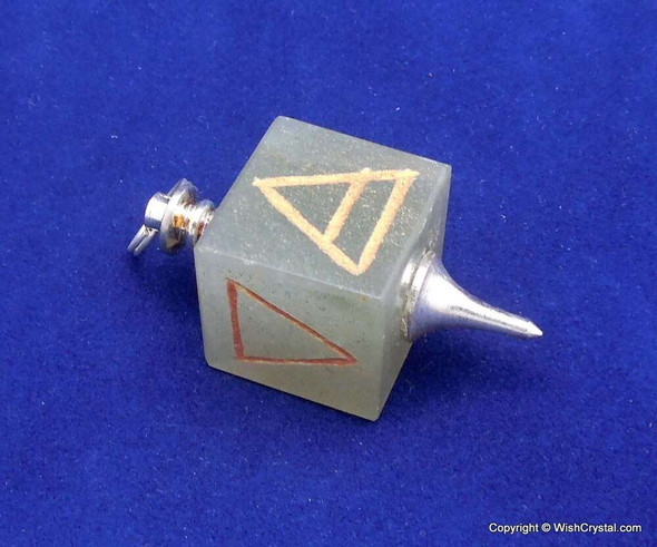 Green Ave. Cube Engraved Pendant