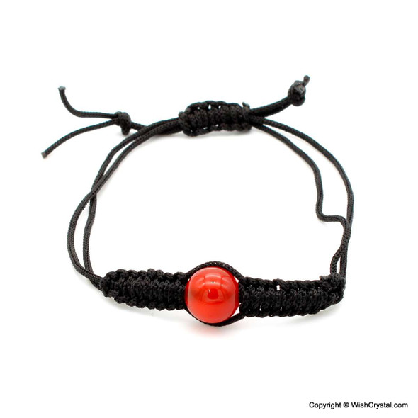 Red Carnelian Solo Bead Bracelet