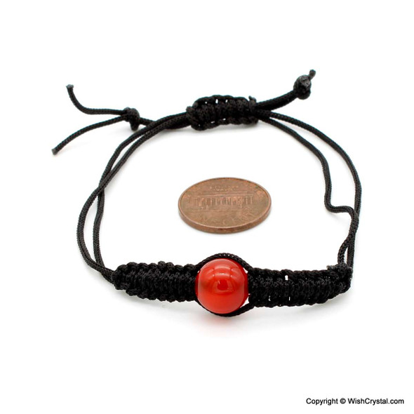 Red Carnelian Solo Bead Bracelet