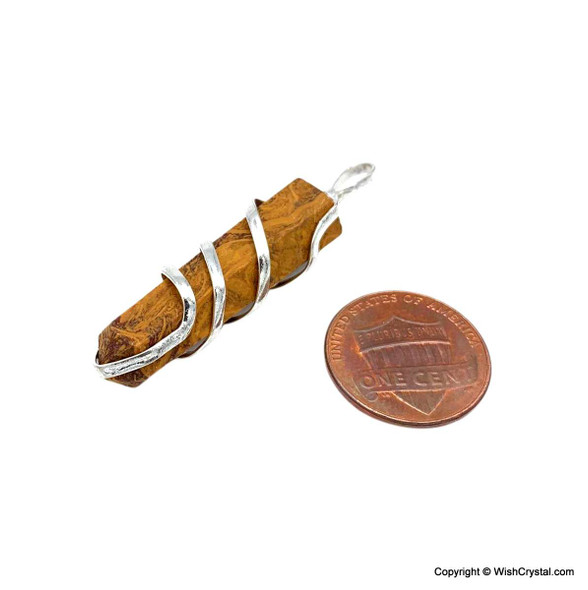 Calligraphy stone wire wrap point pendant Calligraphy stone wire wrap point pendant