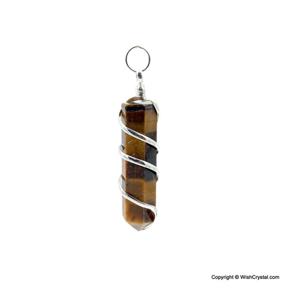Tiger Eye wire wrap point pendant