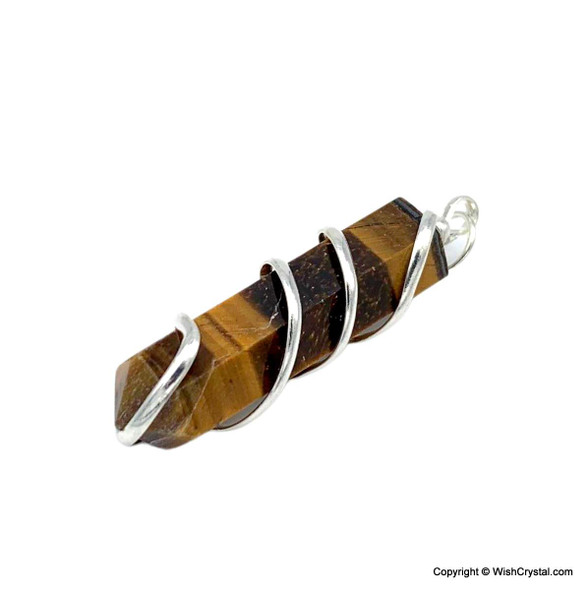 Tiger Eye wire wrap point pendant