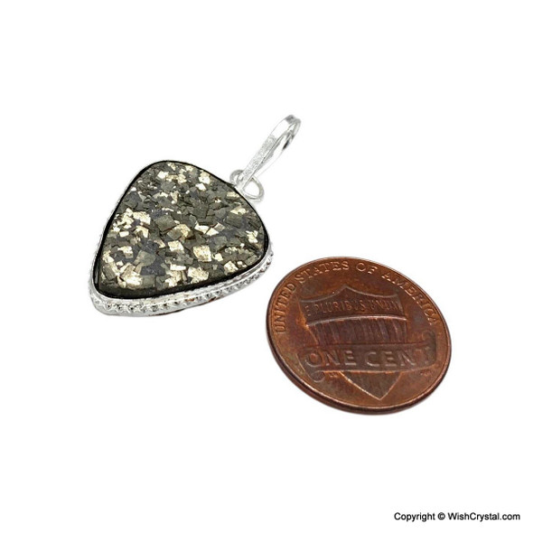 Pyrite geode tear drop pendant - 1/4 inch
