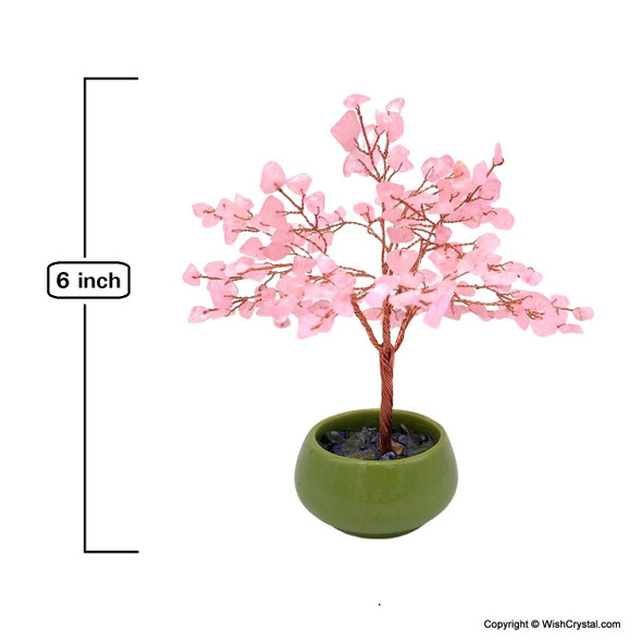 Rose Quartz Gem Tree in Copper wire with ceramic base - 6 inch Rose Quartz Gem Tree in Copper wire with ceramic base - 6 inch