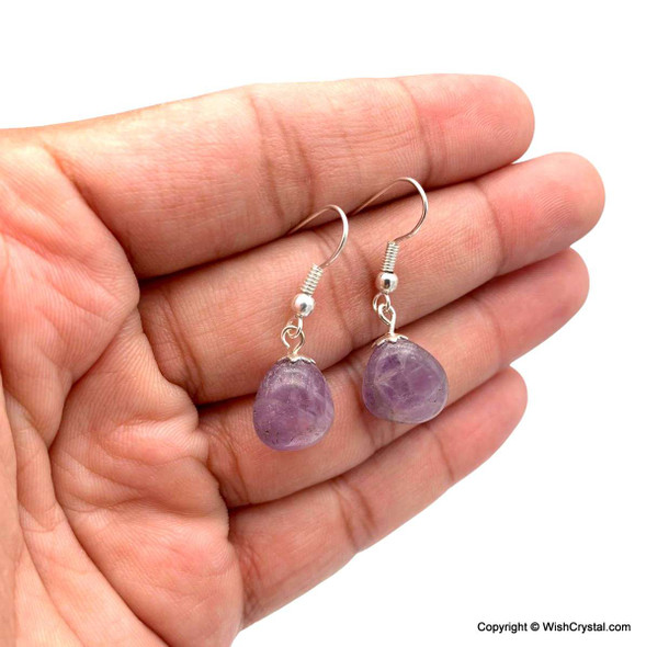 Amethyst tiny beads dangle earrings