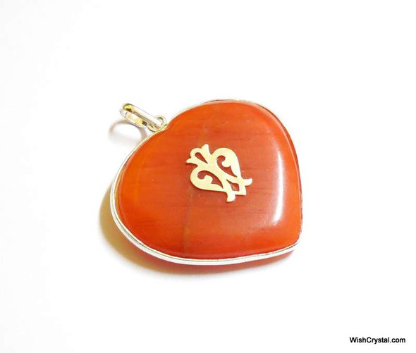 Red Quartz Heart Pendant - Tibetan Craft