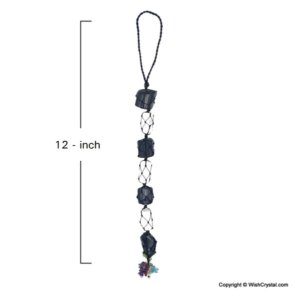 Black Tourmaline & Selenite Wall hanger - 12 inch Black Tourmaline & Selenite Wall hanger - 12 inch