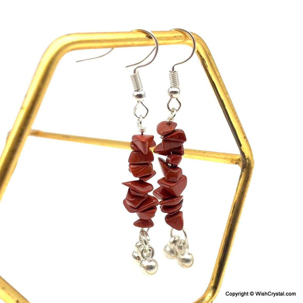 Red Jasper chips earrings 2-inch Red Jasper chips earrings 2-inch