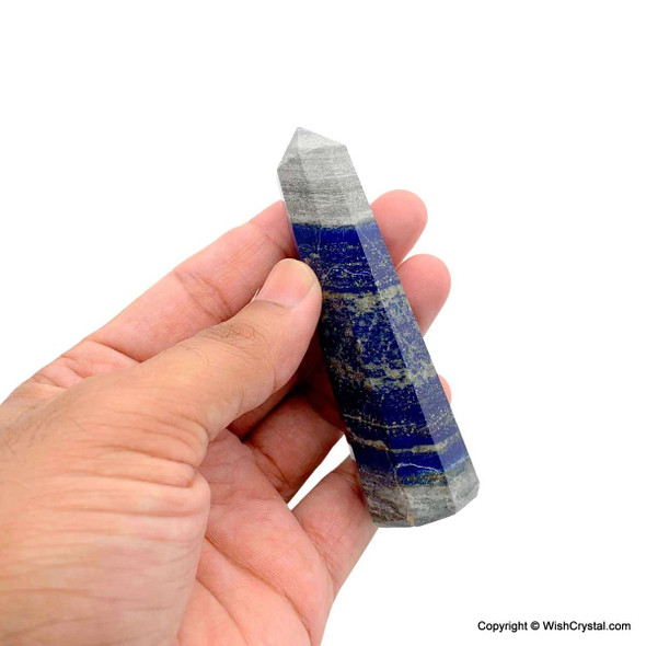 Lapis Lazuli 8-sided obelisk tower - 3 1/2 inch