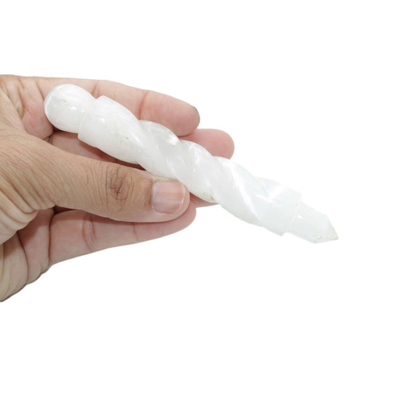 Selenite twisted wand - 4 1/2 inch