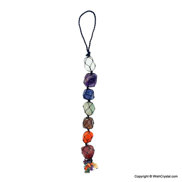 Chakra Stones Wall Hanger / Amulet with chakra stones - 12 inch Chakra Stones Wall Hanger / Amulet with chakra stones - 12 inch