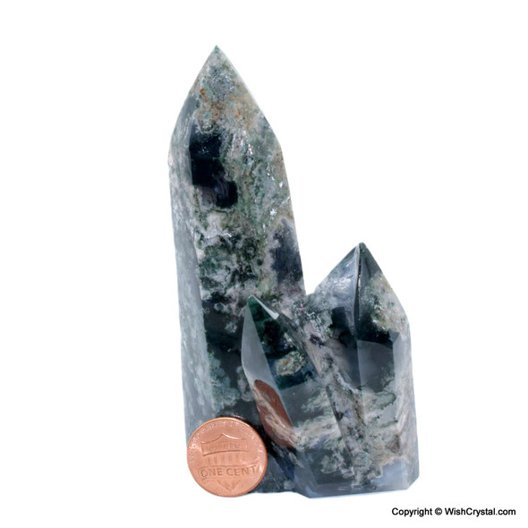 Moss Agate Polished Natural Point - 200 grams