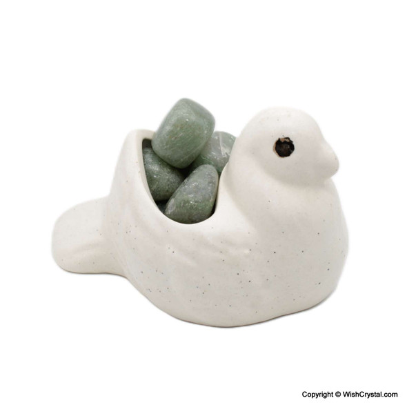 Pigeon Figurine Ceramic Crystal Container Home Décor