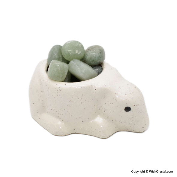 Guinea Pig Figurine Ceramic Crystal Container Home Décor