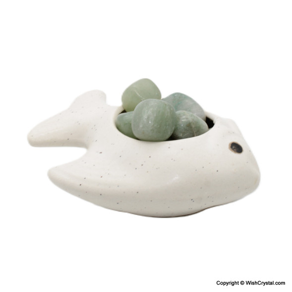 Fish Figurine Ceramic Crystal Container Home Décor