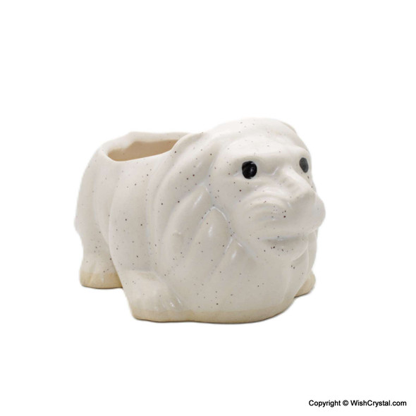 Lion Figurine Ceramic Crystal Container Home Décor