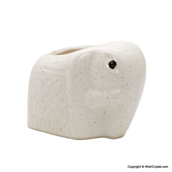 Elephant Figurine Ceramic Crystal Container Home Décor