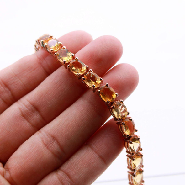Citrine Tennis Bracelet - 14K Rose Gold over Sterling Silver