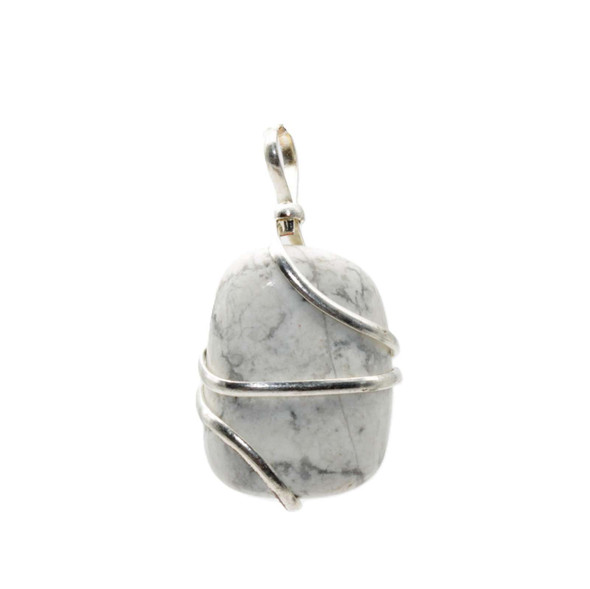 Howlite tumble wire wrap pendant