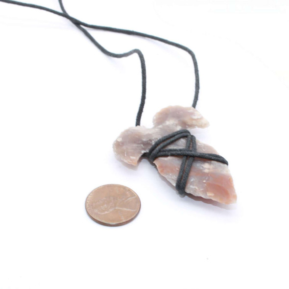 Agate Arrowhead Red-Indian Pendant necklace - Horn Design