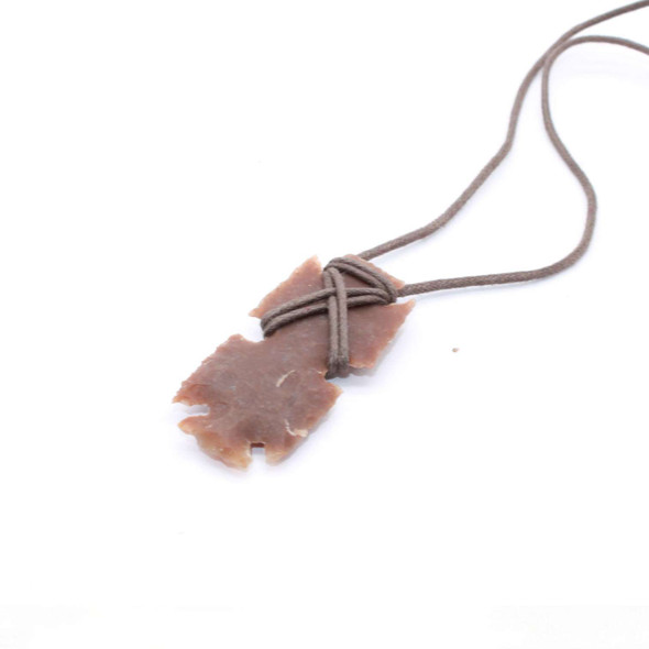 Agate Arrowhead Red Indian Pendant necklace - Duo Etched Design