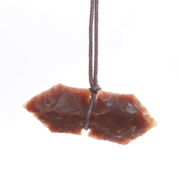 Agate Arrowhead Red Indian Pendant necklace - Etched Design
