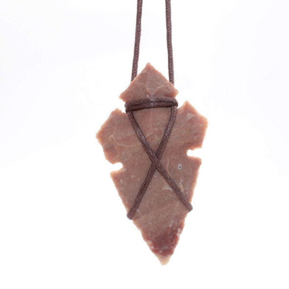 Agate Arrowhead Red Indian Pendant necklace - Duo Etched Arrowhed Design