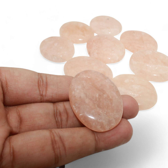 Peach Quartz oval worry / thumb stone Peach Quartz oval worry / thumb stone
