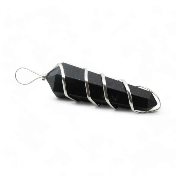 Black Tourmaline double terminated wire wrap pendant