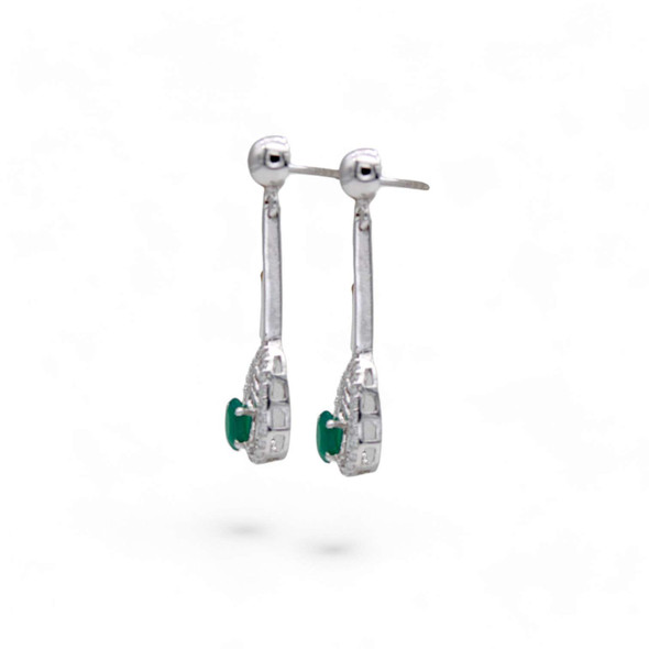 Sterling Silver Dangle Earrings - Ruby, Moonstone & Onyx Sterling Silver Dangle Earrings - Ruby, Moonstone & Onyx